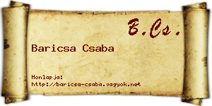 Baricsa Csaba névjegykártya