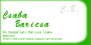 csaba baricsa business card